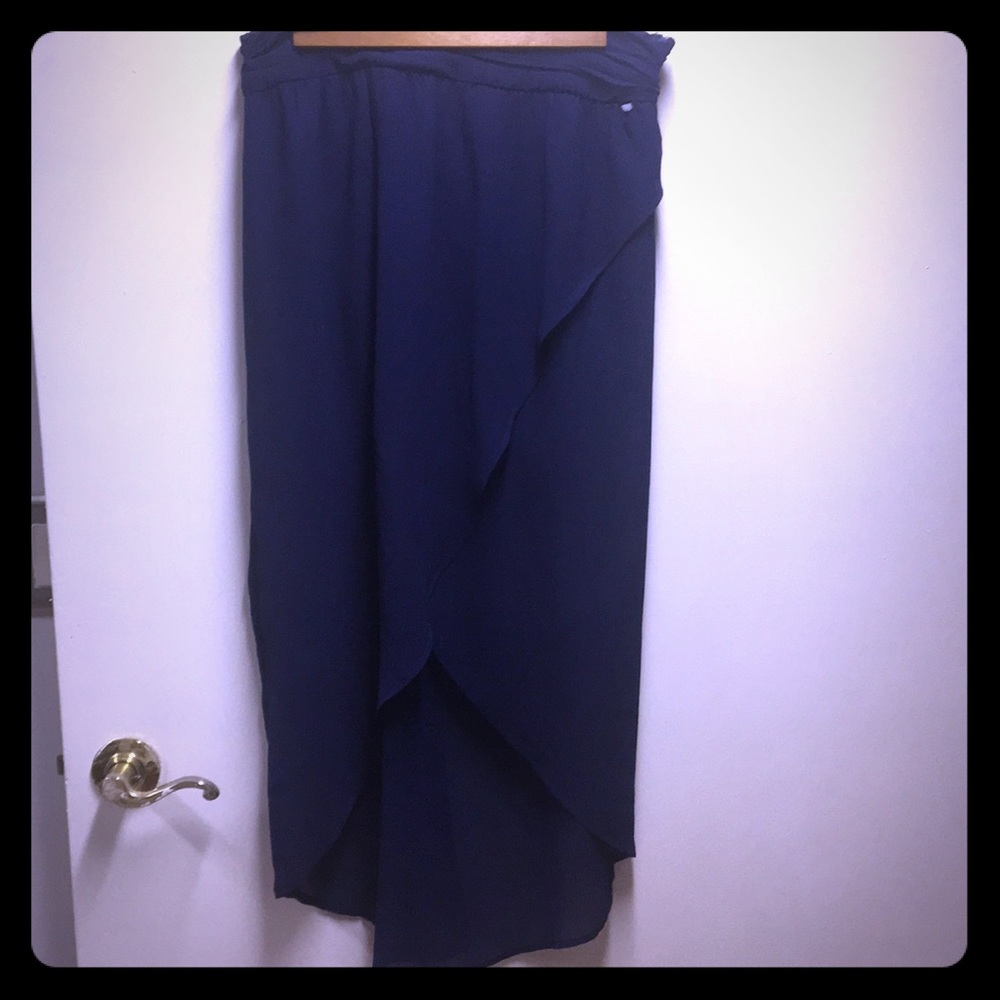 Blue asymmetrical skirt